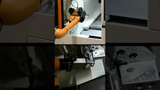 Роботизированная загрузка CNC станка AUBO #shorts